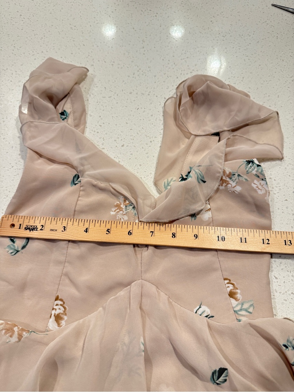 Show Me Your Mumu Floral Ruffle Midi Dress XS Beige Romantic Cottagecore - Picture 7 of 15